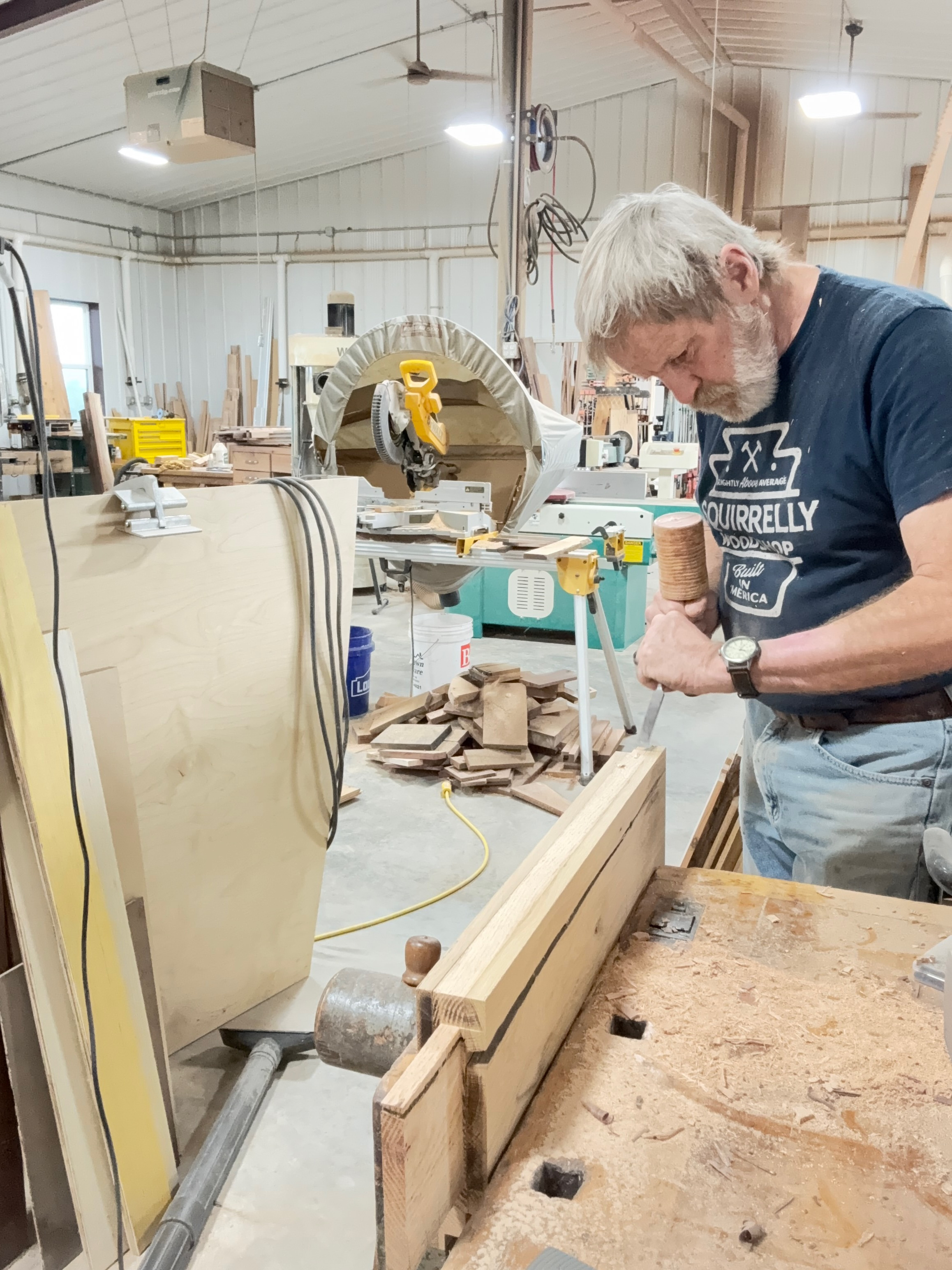 Aaron Newton at work in the shop