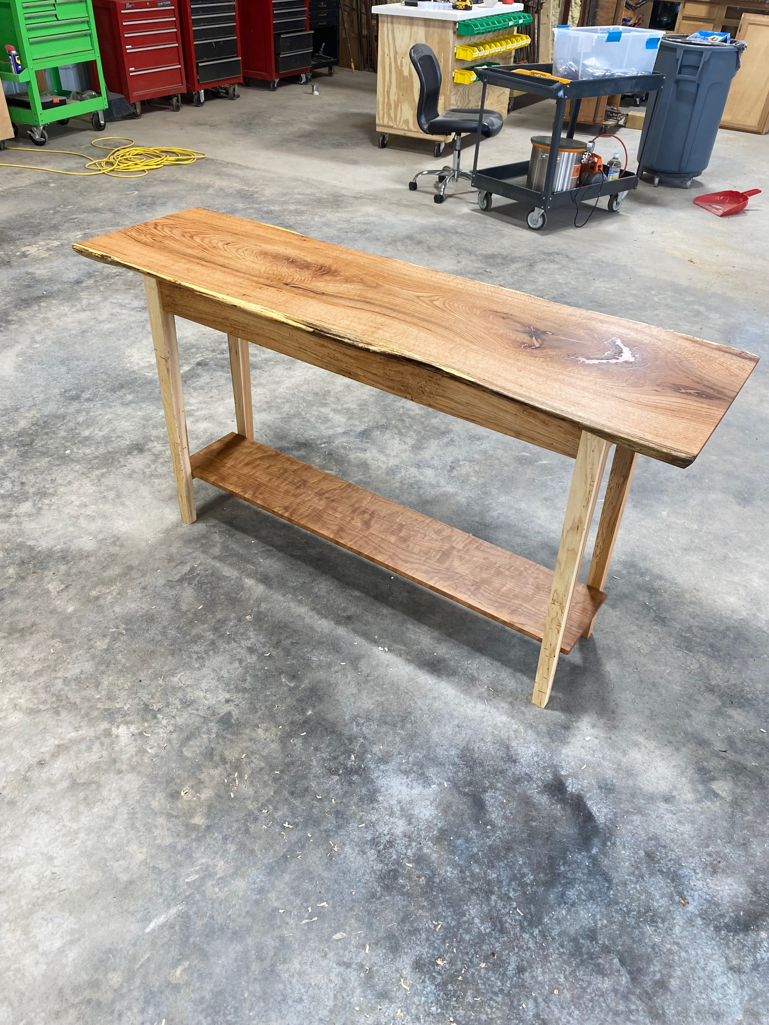 Walnut Console with Shelf