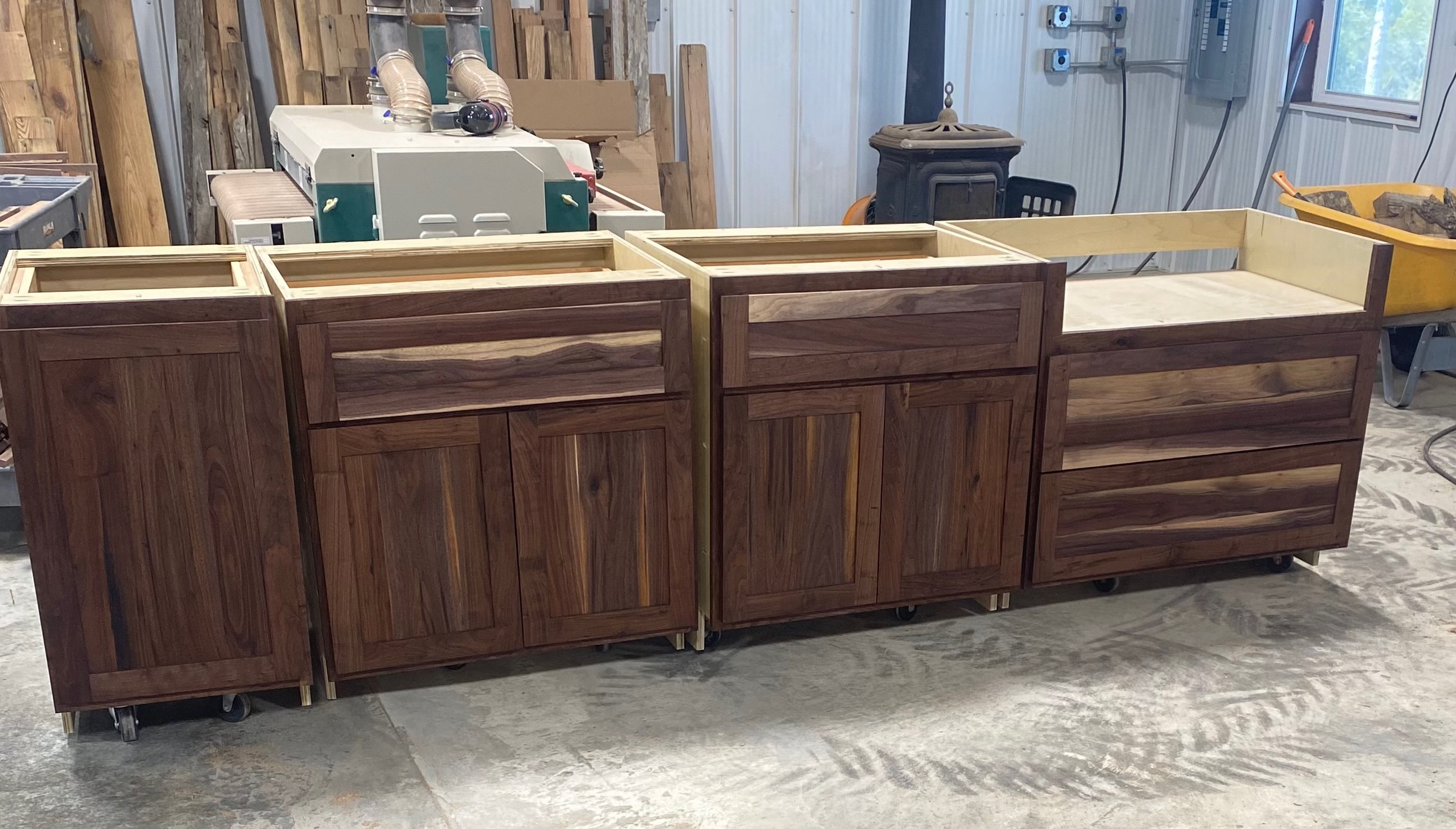 Walnut Base Cabinets
