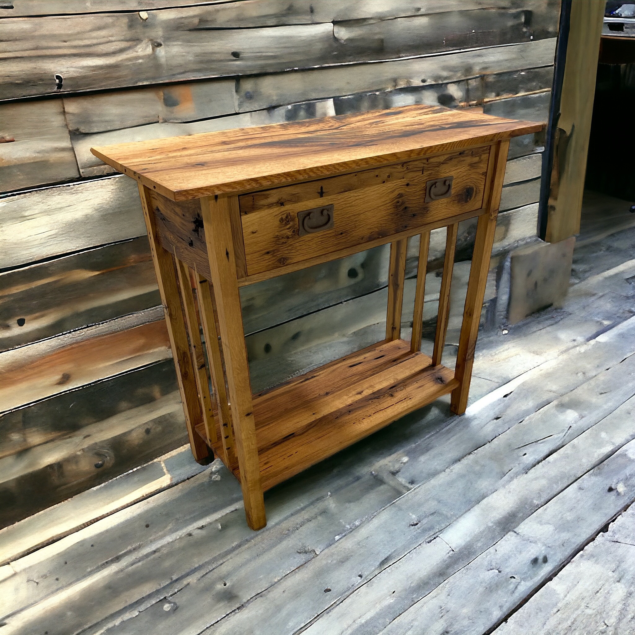 Barnwood Console with Drawer