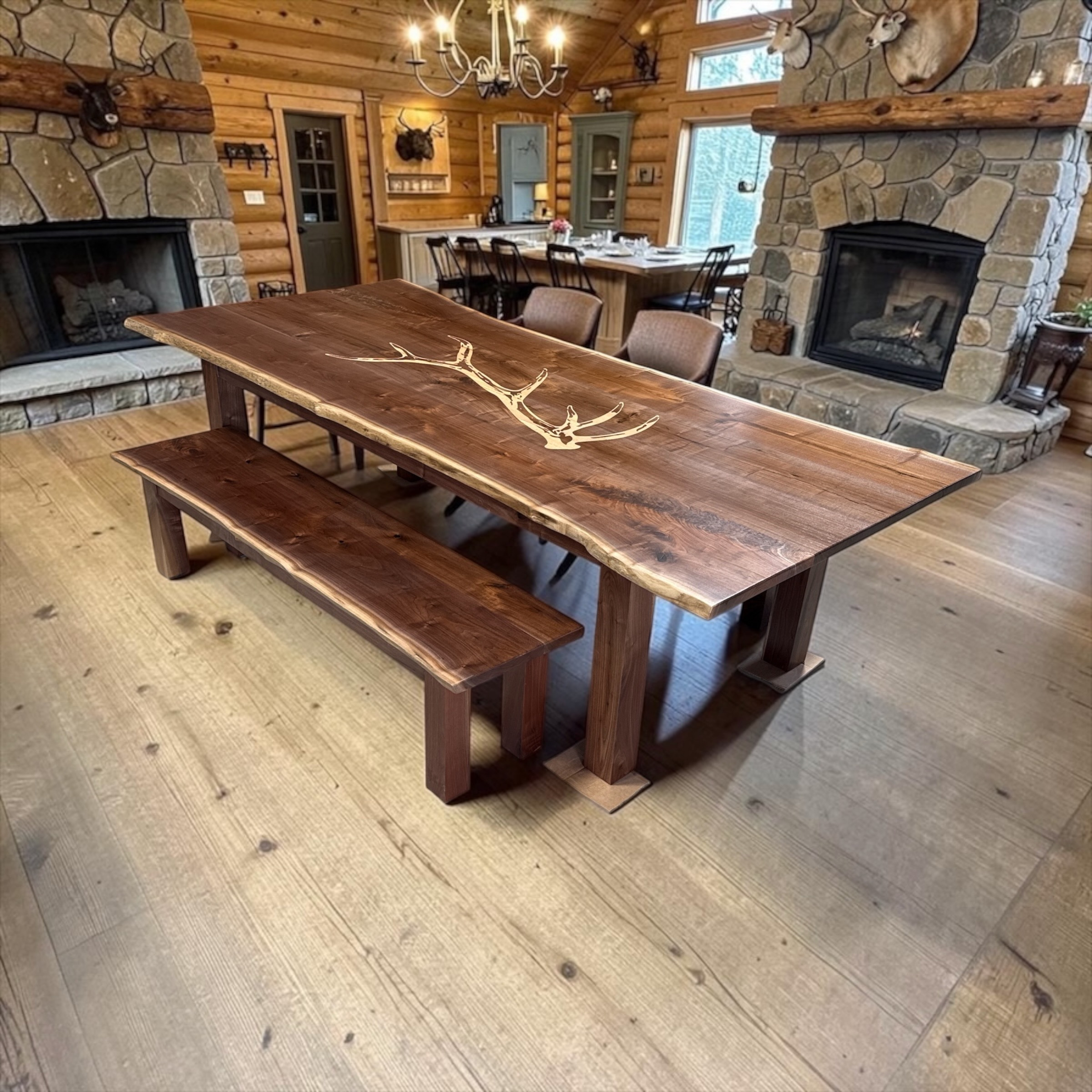Log Cabin Elk Inlay Set